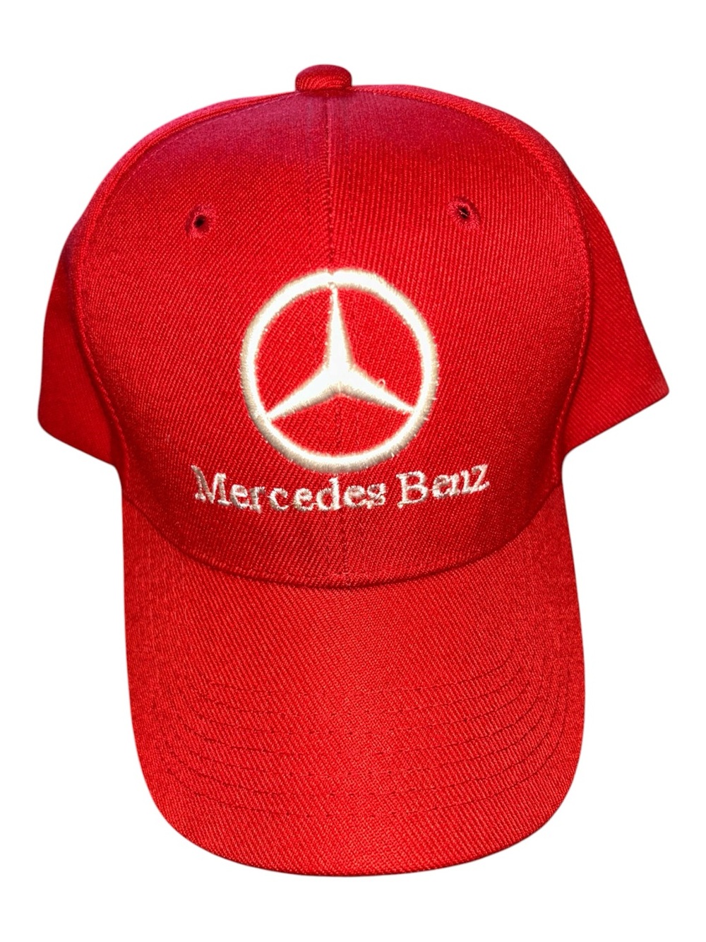 Mercedes-Benz Red Baseball Cap with Embroidered Logo